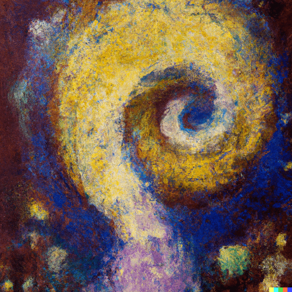 Spiral nebula, magnificent oil painting by Odilon Redon