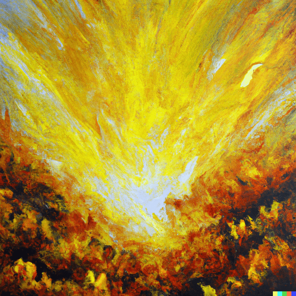 _That Nature is a Heraclitean Fire_, an impressionist oil painting
