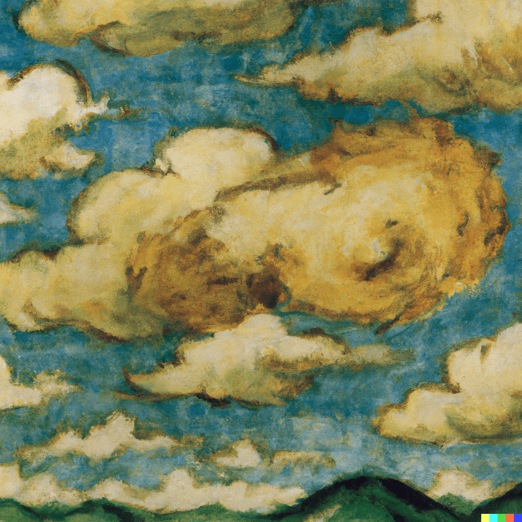 A watercolor painting of clouds, by Vincent Van Gogh