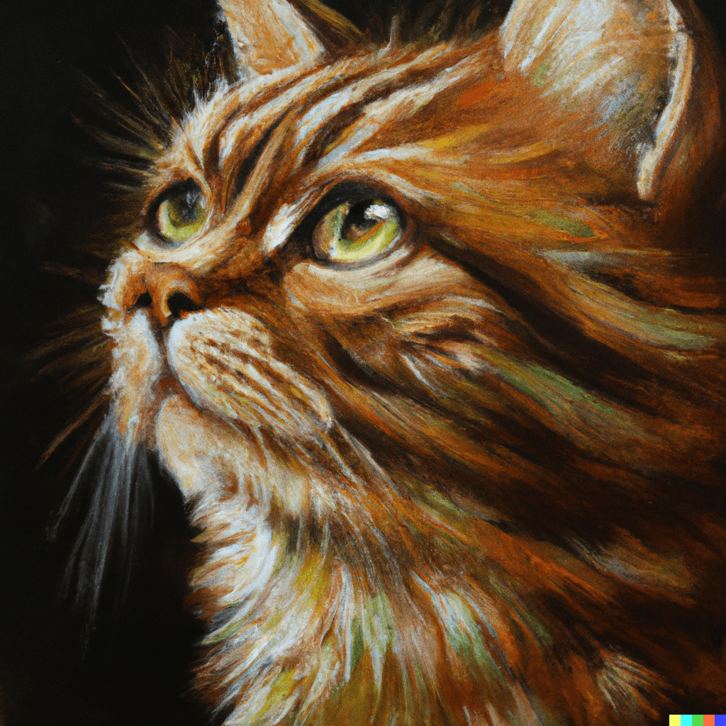 Extremely detailed oil painting of a cat by Von Wright, high definition