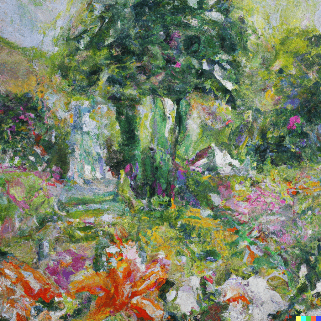 A garden of ideas, oil painting