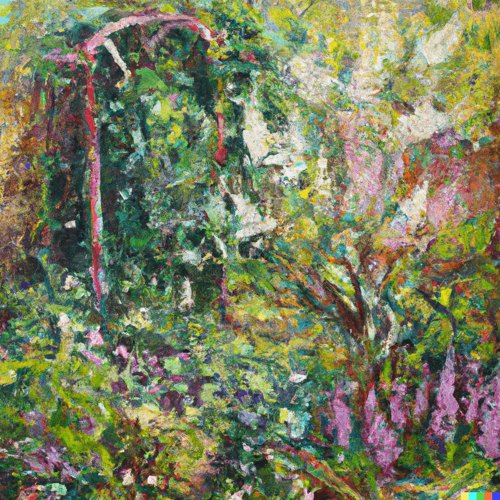 A garden of ideas, oil painting