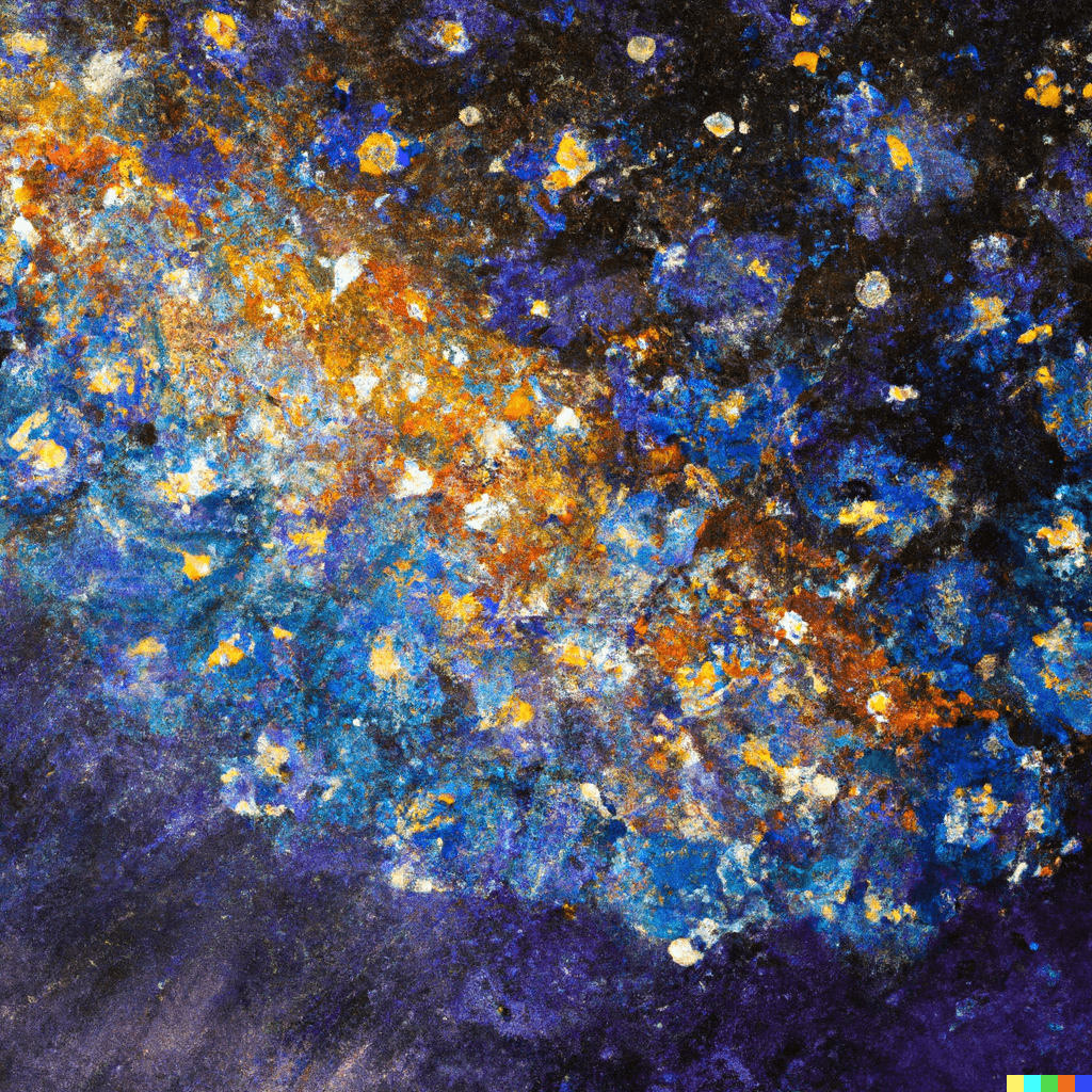 A nebula with stars in the shape of flowers, beautiful impressionist oil painting