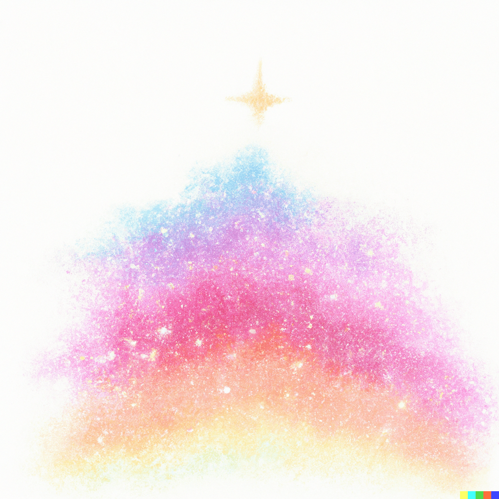 glitter in the sky, rainbow star, abstract watercolor painting by Monet, pastel colorscape